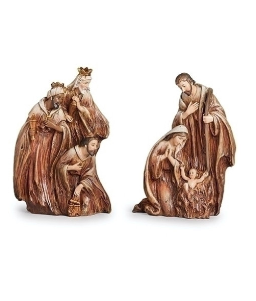Compact 2 piece nativity scene, measures 7 inches.