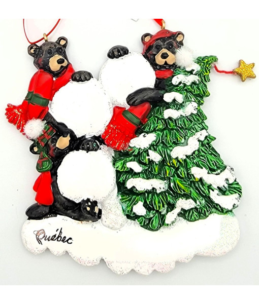 Ornament, family of 3 Black Bears