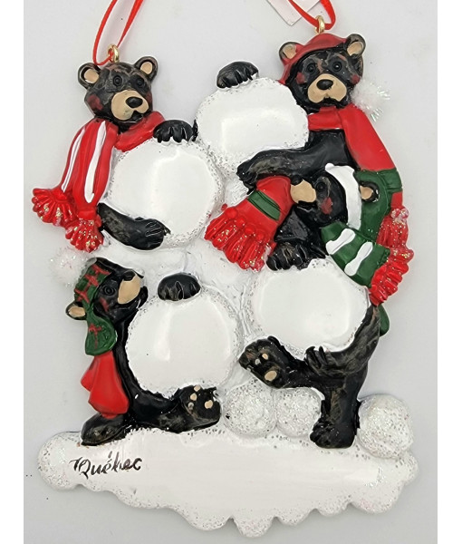 Ornament, Family of Four Black Bears
