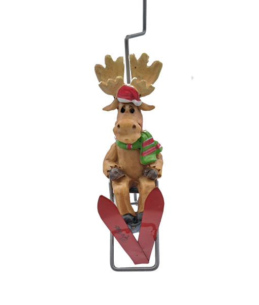 Ornament , ski-lift with moose