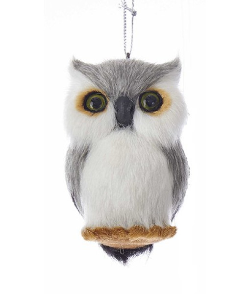 Ornament, small horned owl, plush