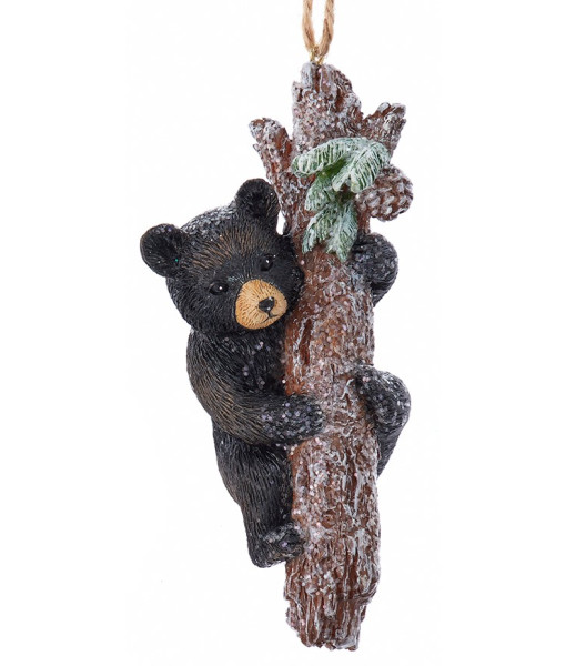 Ornament, black bear cub climbing.