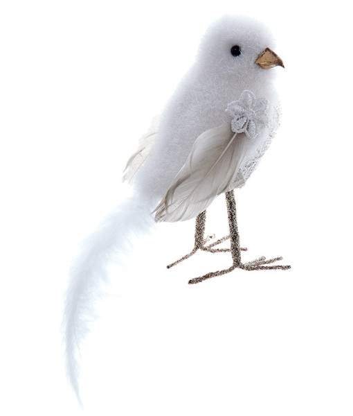 Ornement, Oiseau blanc avec décoration en dentelle