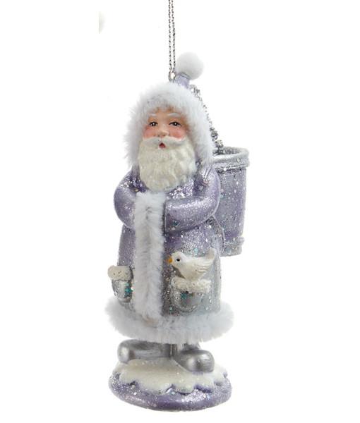 Ornament, Glittering Belsnickel, (German Christmas folklore character) with backpack