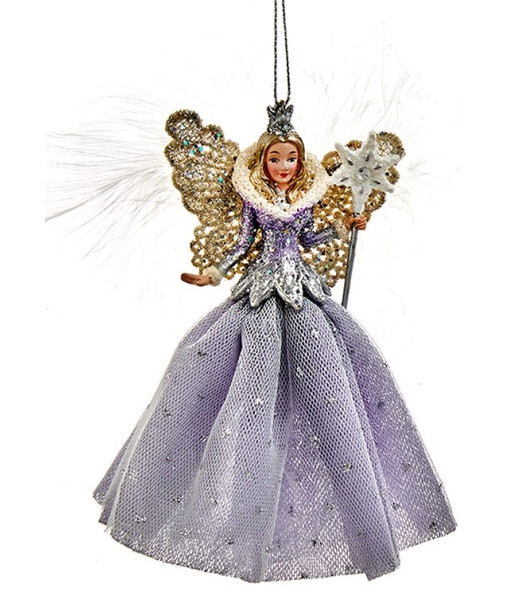 Ornament, elegant, Snow Queen, in a lavender and blue gown