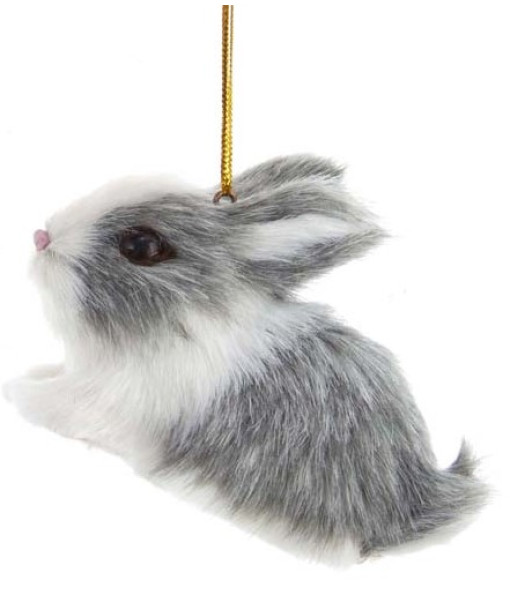 Ornement, petit bébé lapin gris