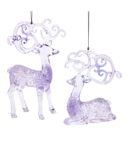 Ornement de cerf Lavande, Bleu et Transparent