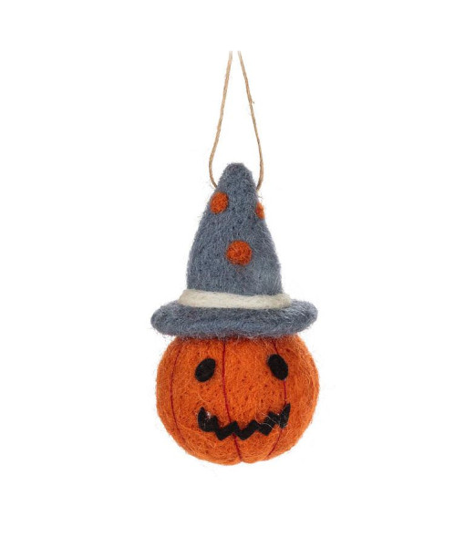 Xmas tree ornament,  wool fabric pumpkin head