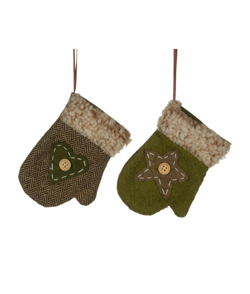 Fabric ornament, Brown mitten