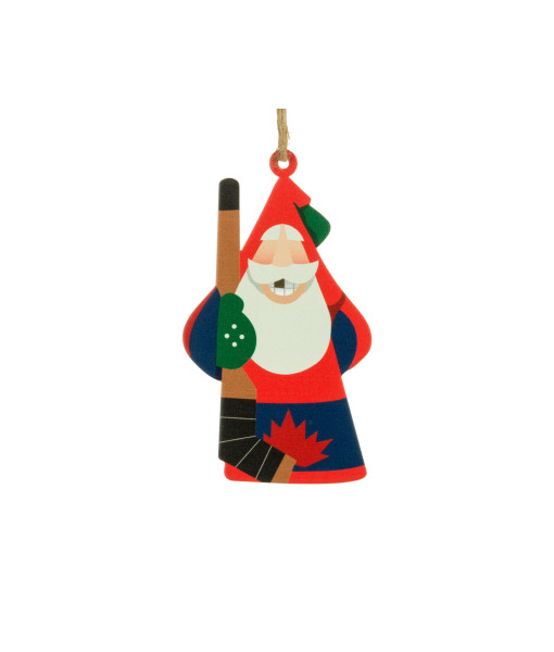 Ornament, Santa, the hockey player, souvenir of Canada