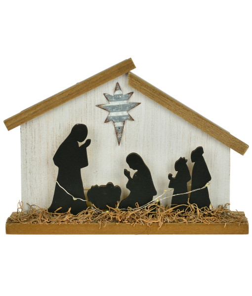 Table piece, Nativity Scene in wood, with LED illumination