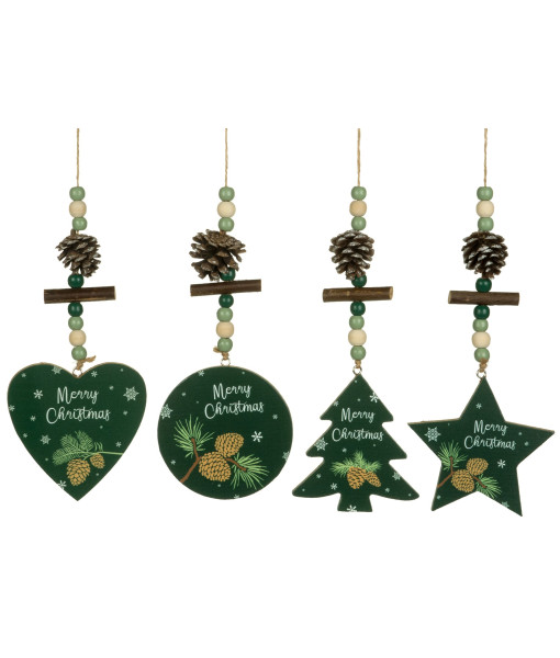 Ornament, green star shape with motif and decoration