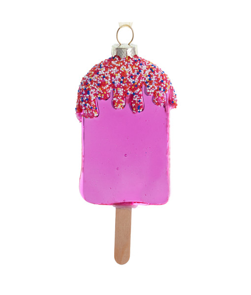 Ornament, Glass popsicle, with sprinkles