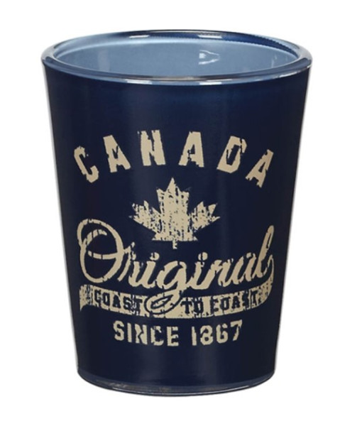 Souvenir du Canada, verre à shot, finition noire