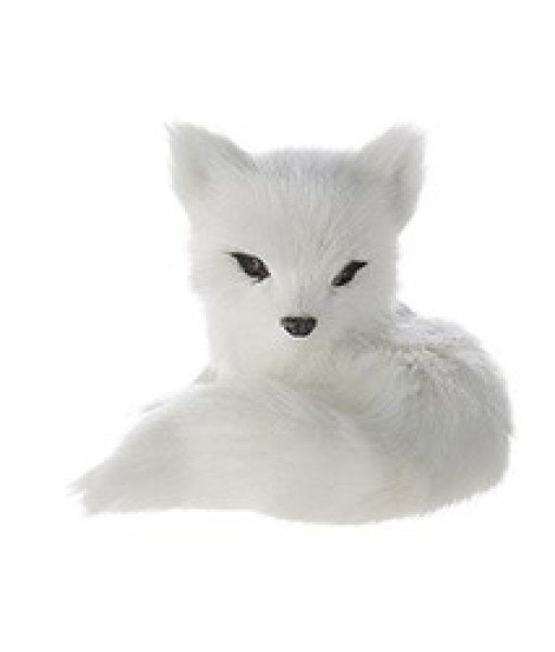 Ornement, renard arctique en peluche.