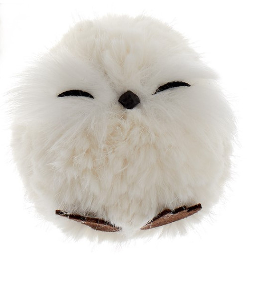 Ornement, hibou moelleux blanc