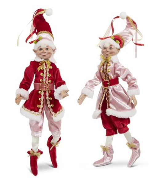 Pièce de table, lutin posable en rouge et blanc