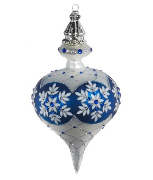 Boule de verre blanche et bleue