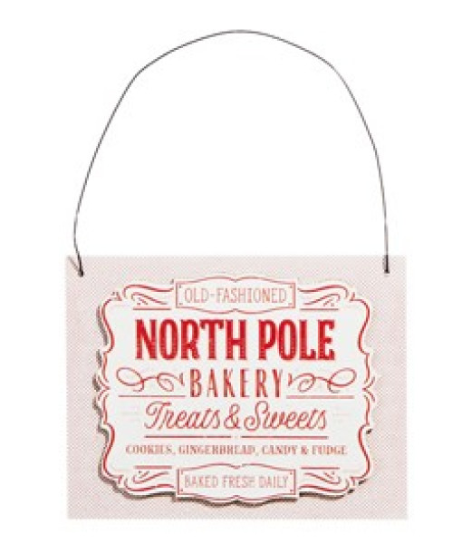 Ornament, Plaque, North Pole Bakery, 5 in.