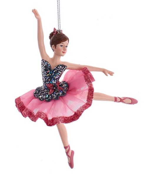 Ornament, majestic pink ballerina, dancing on one foot