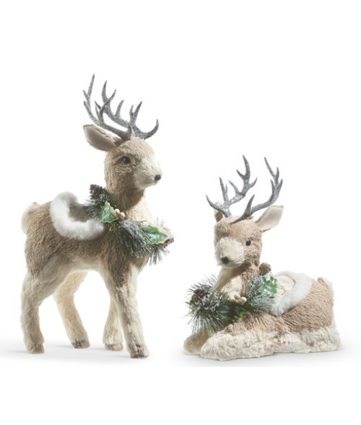 Pièce de table, cerf avec guirlande et faux poils. Pièce de table, cerf avec guirlande et faux poils.