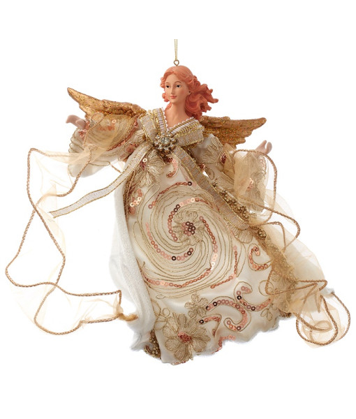 Table Ornament, Majestic pink angel in flowing robes.