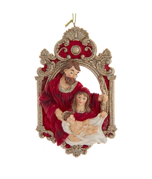 O-cranberry Holy Ornement, La Sainte Famille, dans une couleur canneberge accrocheuse