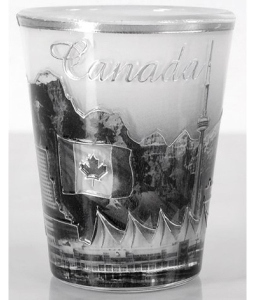 Verre à shot souvenir du Canada, avec des symboles du Canada