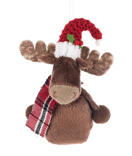 Ornement, élan en peluche de style traditionnel