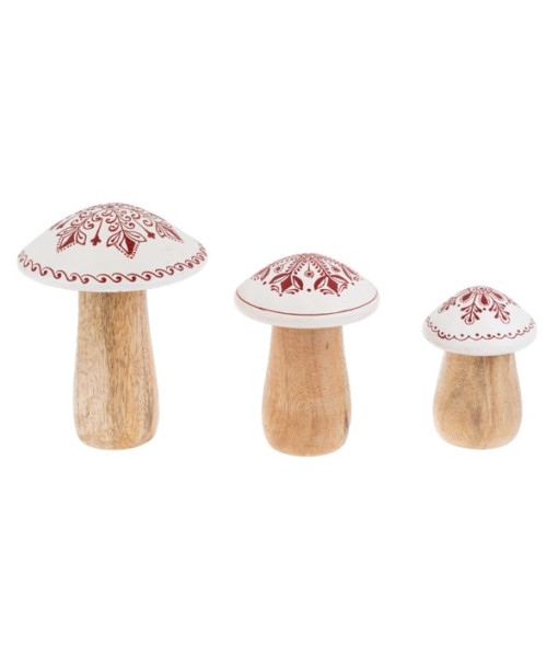 Décor de table, ensemble de trois champignons