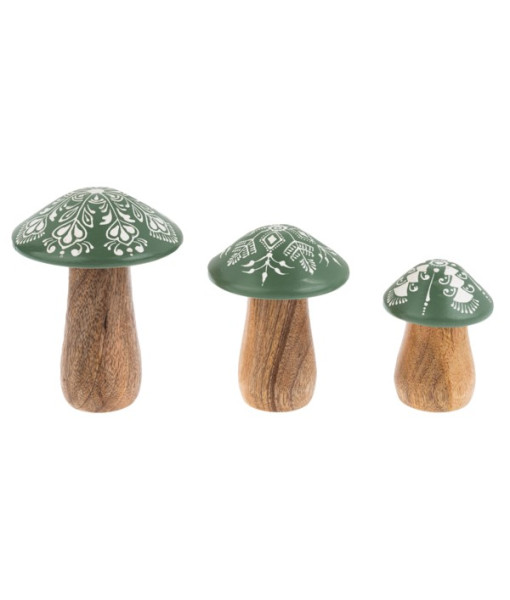 Décor de table, ensemble de trois champignons