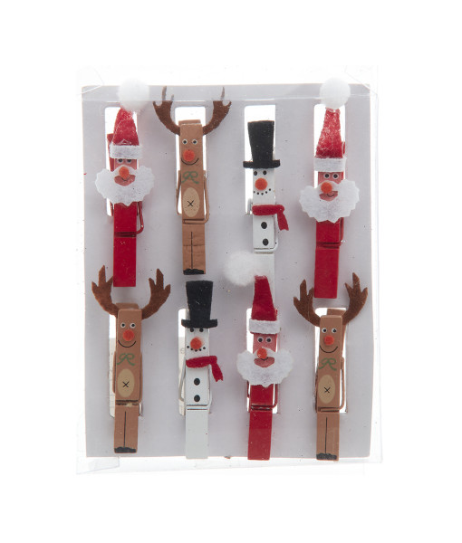 Porte-cartes en bois, divers personnages de Noël