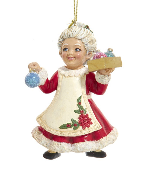 Ornement, Madame Claus avec des décorations de Noël.