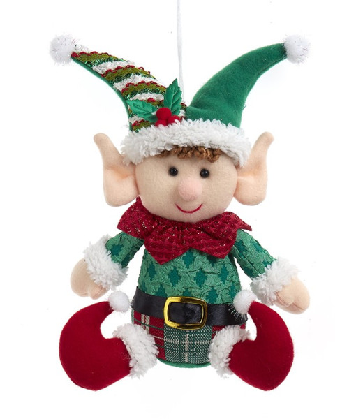 Ornement en tissu, lutin de Noël.