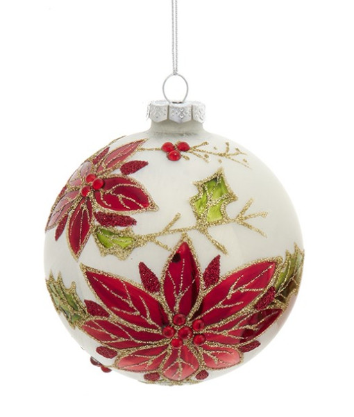 Boule de vere ronde, poinsettia