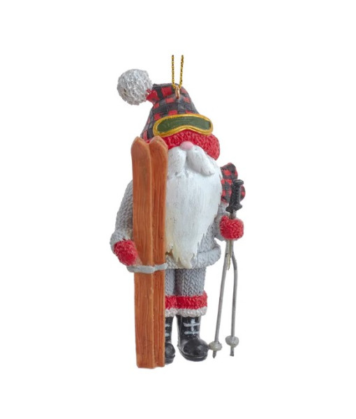 Ornement, gnome en tricot, aller au ski