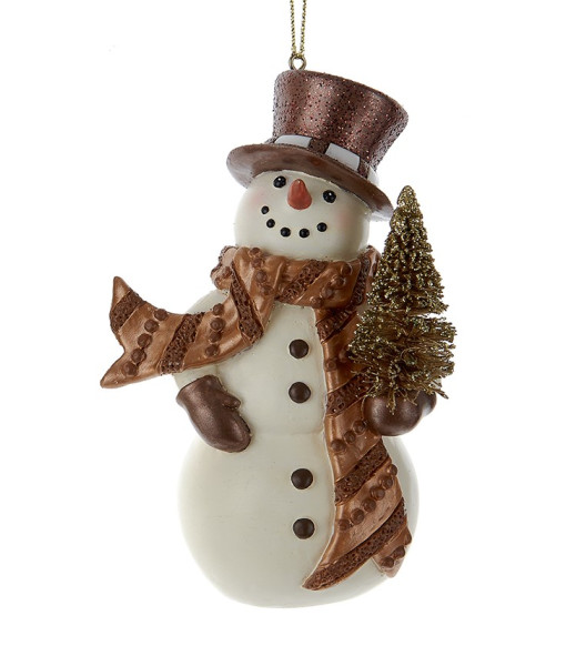 Ornement, Monsieur Bonhomme de neige, avec pin