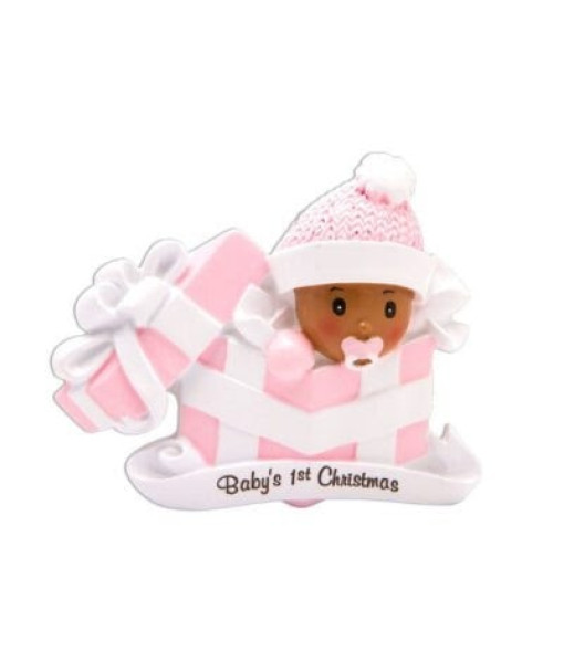 Ornement fille dans un cadeau Baby's First Christmas