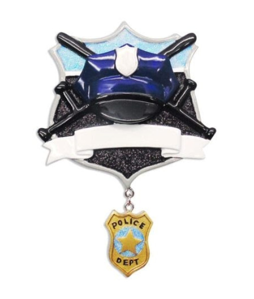 Ornement chapeau et badge de police