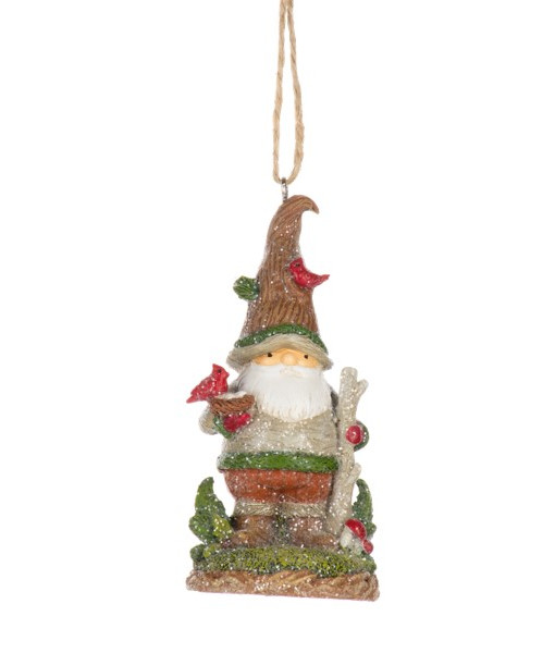 Ornement, Gnome du Père Noël des bois brun foncé