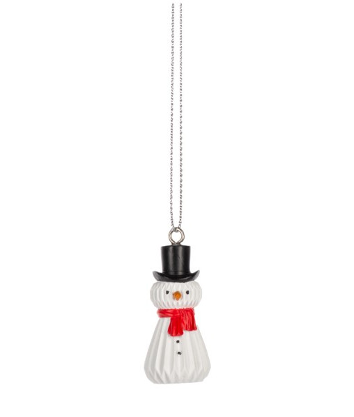 Ornement, bonhomme de neige style nid d'abeille