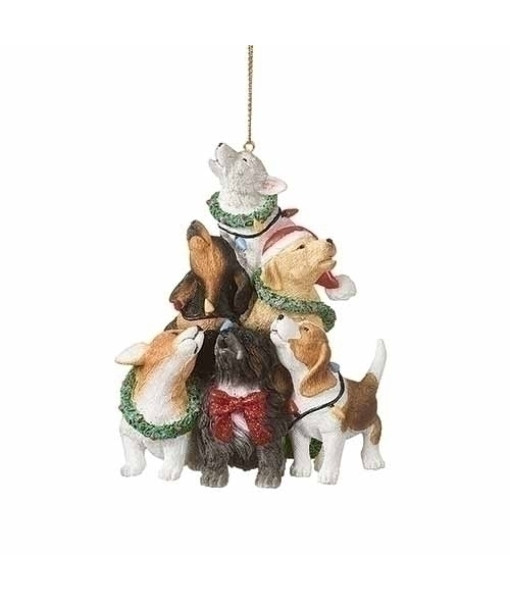 Ornement, Chœur de Chiens, forme de Sapin de Noël