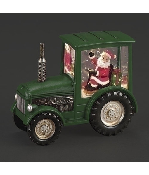 Décor de table, lumière scintillante, tracteur du Père Noël avec des cadeaux