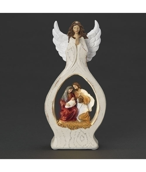 Pièce de table, figurine d’ange avec la Sainte Famille