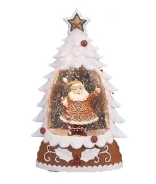 Décor de table, lanterne à eau, arbre scintillant avec le Père Noël