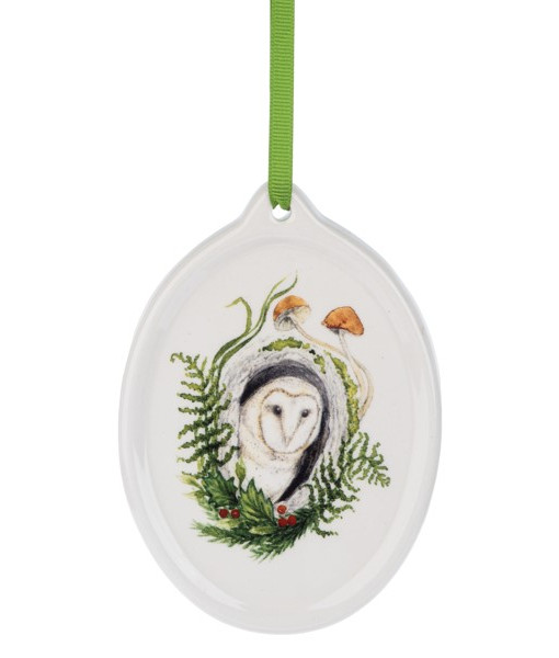 Ornement en porcelaine, hibou des bois.