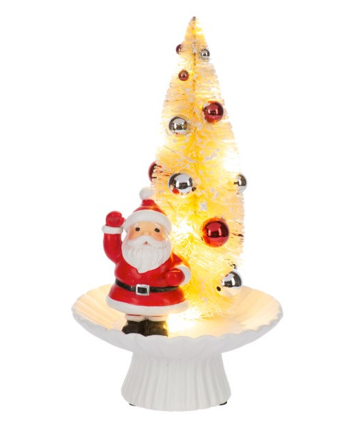 Décoration de table, Père Noël avec arbre de Noël LED. Mesure 7 pouces