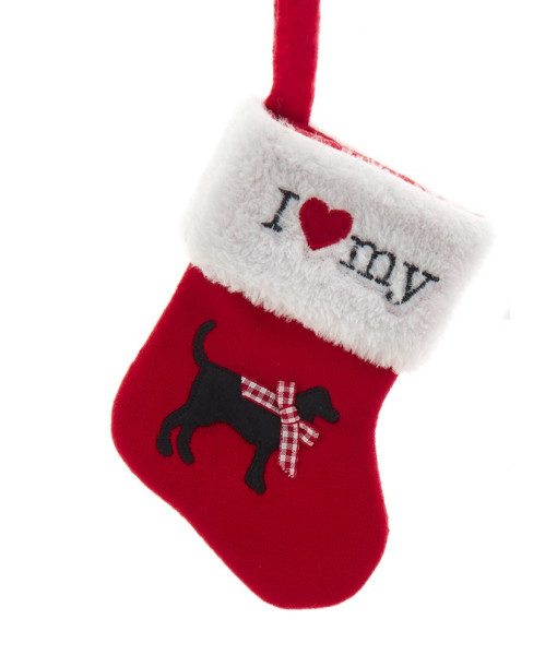 Décor, bas de Noël, rouge avec le motif 