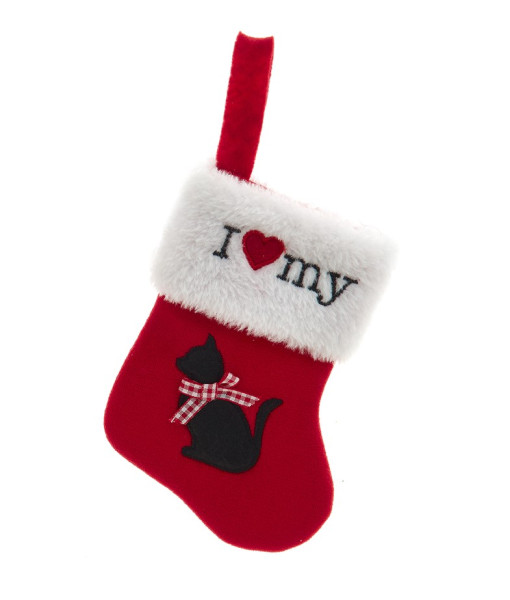 Décor, bas de Noël, rouge avec le motif 