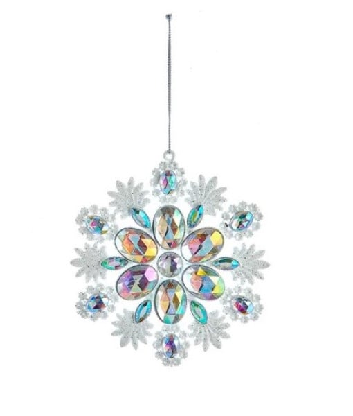 Flocon de neige en métal et acrylique, Ornement